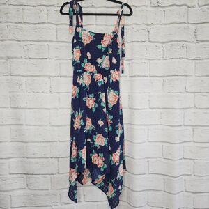 Modcloth Womens Navy Creative Energy Floral Sleeveless Sundress Size Medium